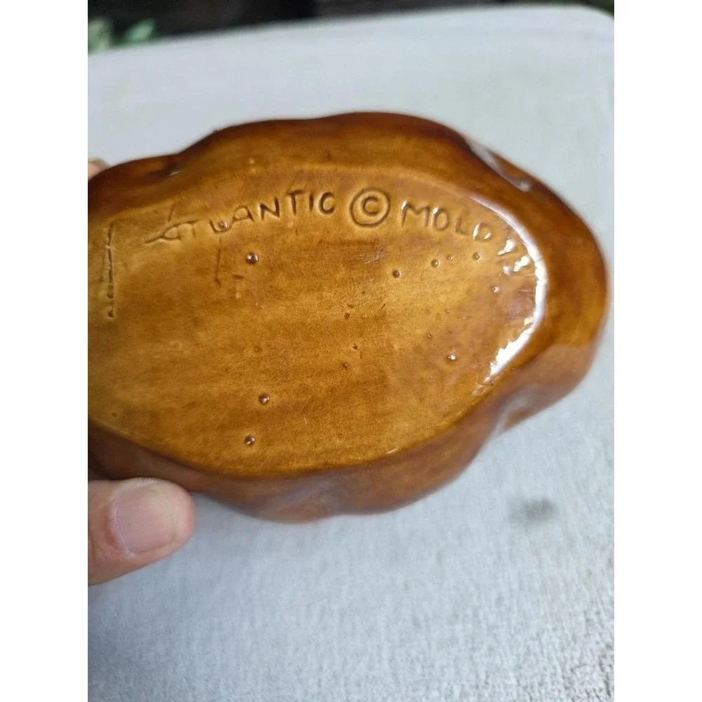 VINTAGE Atlantic Mold Ceramic Baked Potato Sour Cream Serving Dish w/Spoon & Lid